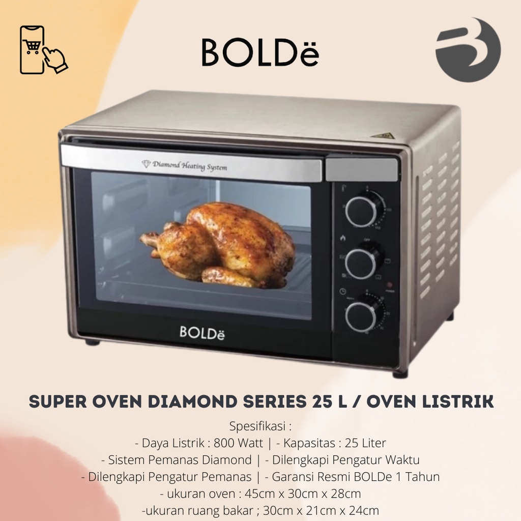 Bolde Super Oven Diamond Series 25 Liter / OVEN LISTRIK BOLDE