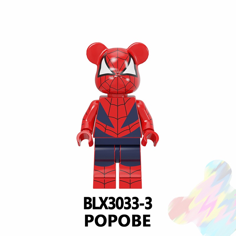 1pc Mainan Puzzle Balok Bangunan Minifigures Kartun Gloomy Bear Spider-Man Turtles Bahan ABS Untuk Anak