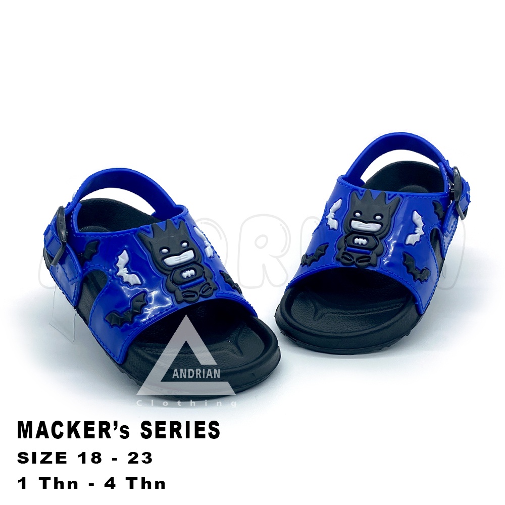 sandal macker's terbaru / sandal karakter batman / sandal selop tali anak laki laki