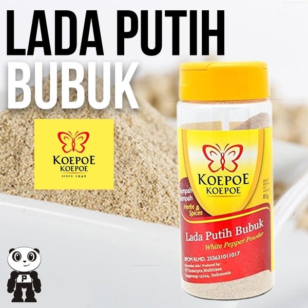 {HALAL} Koepoe - Koepoe Lada Putih Bubuk 38gr / 85gr White Pepper Powder Cap Kupu Kupu