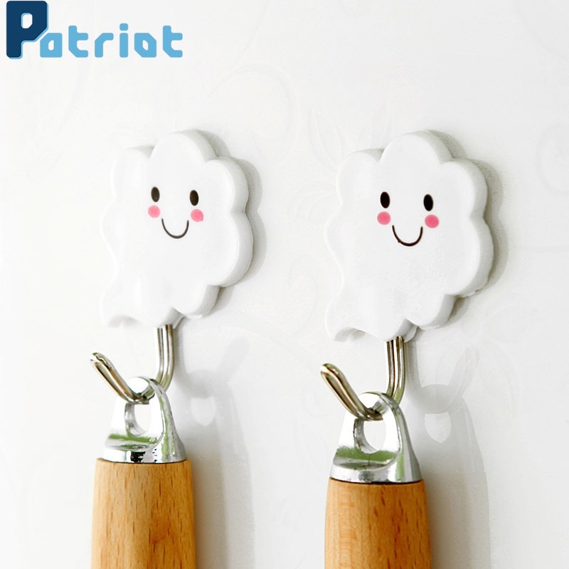 3Pcs Self-adhesive Wall Hanging Door Clouds  Key Towel Hooks for Kitchen，Bathroom