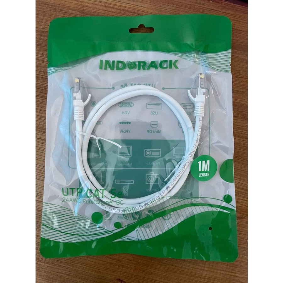 INDORACK C51W 1 Meter Kabel Lan CAT5e UTP Patch Cord Cable -WHITE