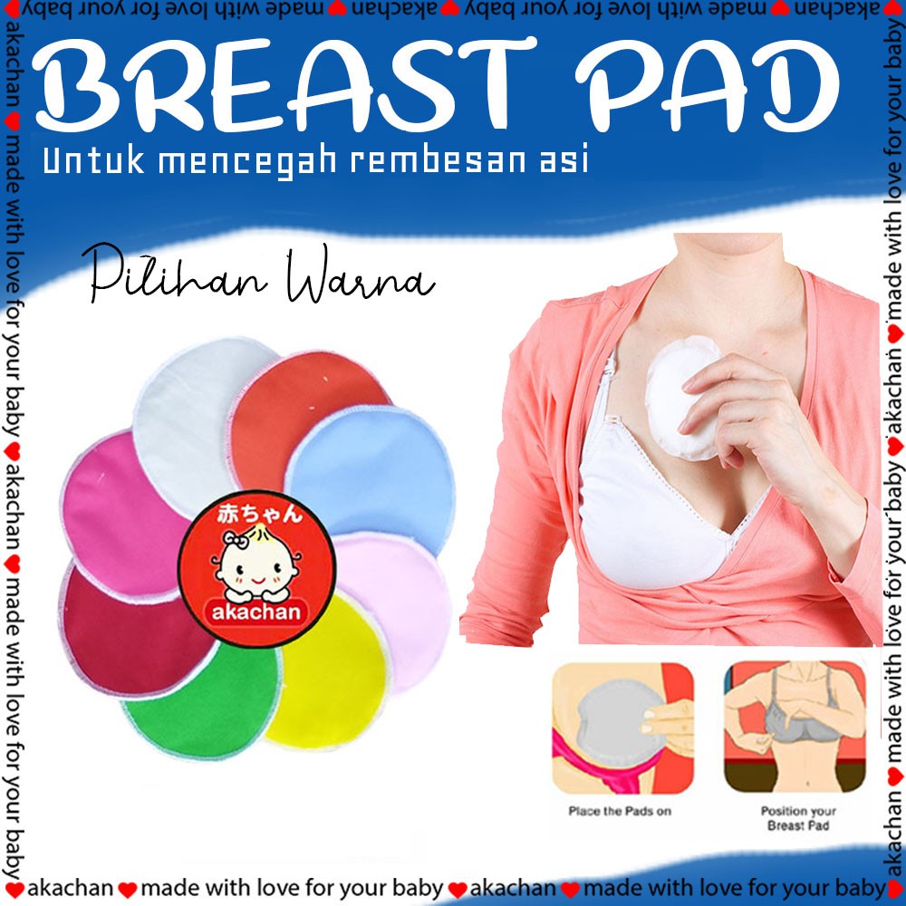 BREAST PAD untuk mencegah rembesan asi washable bisa dicuci dipakai ulang breastpad Akachan