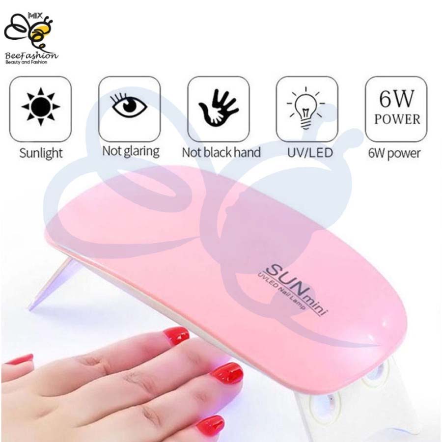 Pengering Perawatan Kutek Kuku UV LED Nail Dryer Portable 6W - Pink