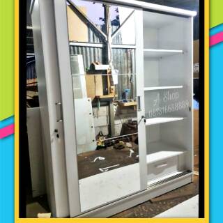  Lemari  sleding 2 pintu lemari  sliding  cermin model mewah 