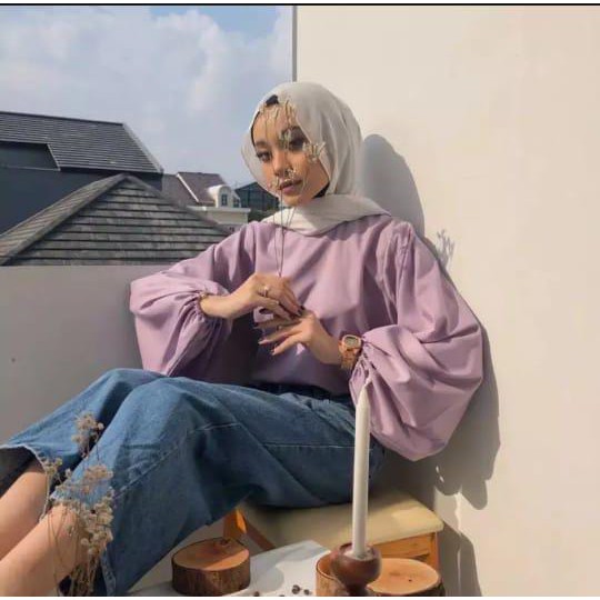 BDG_STYLE LUNA BLOUSE /ATASAN TERMURAH/TANGAN BALON TERLARIS/PAKAIAN WANITA TERBARU/BISA COD