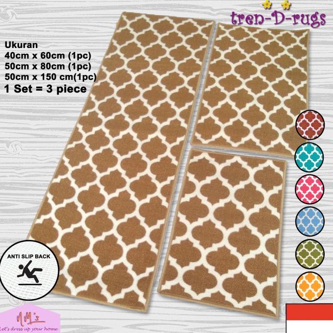 Tren-D-rugs Karpet Keset Dapur Panjang Kitchen Mat Black-NMs