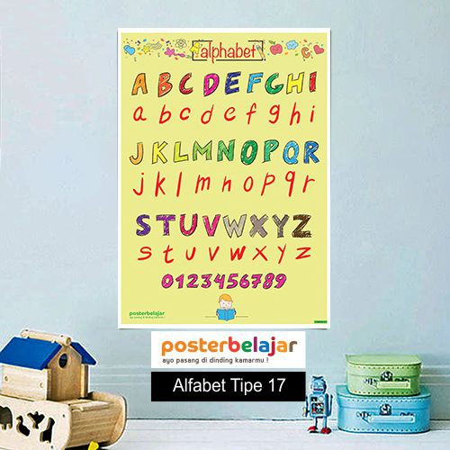 TIPE 17 POSBEL Poster Pendidikan Belajar Mengenalkan Huruf ALFABET Besar dan Kecil