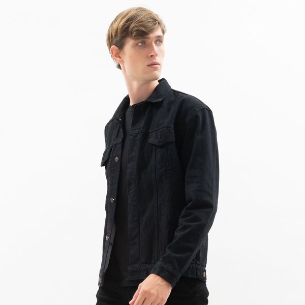 Cuci Gudang Houseofcuff Jaket Jeans Pria Polos Tebal Dilan Jaket Denim Hitam