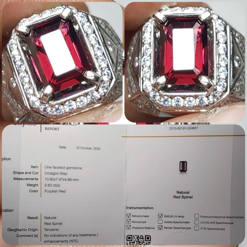NATURAL RED SPINEL 3.50CT - RUBY STAR BURMA-CATS EYE GARNET-MALAYA-RUBELLITE-DIOPSIDE-MOONSTONE-MALI