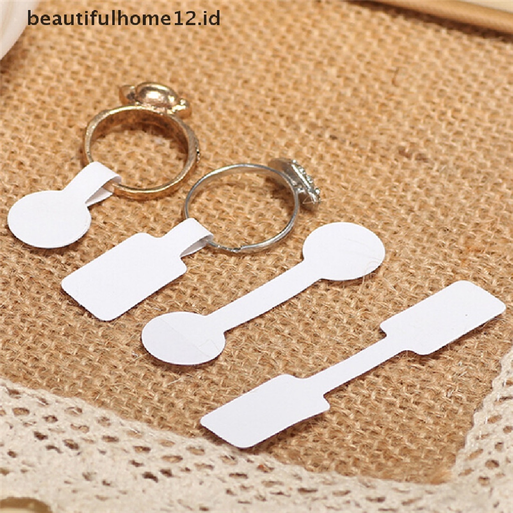 【beautifulhome12.id】 100PCS/bag Blank Adhesive Sticker Ring Necklace Jewelry Display Price Label Tags .