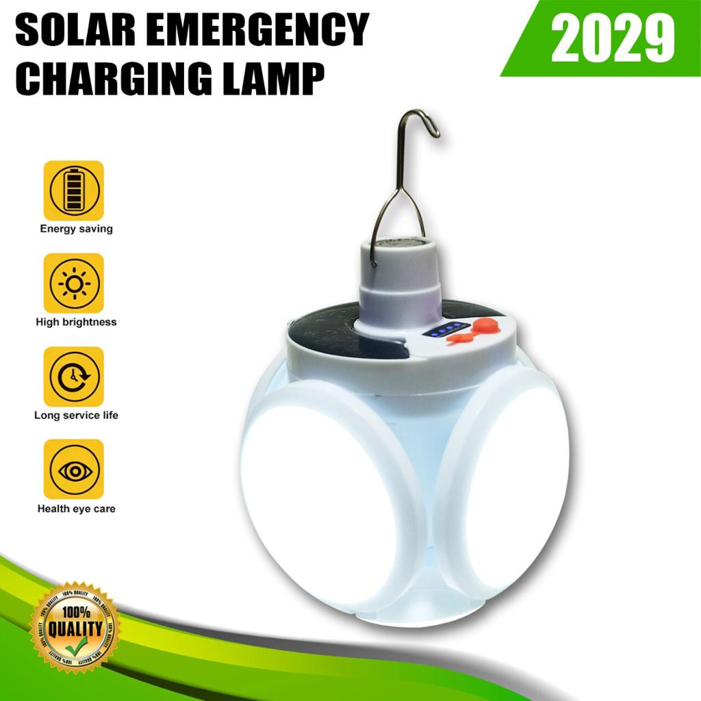 Lampu Solar LED Emergency Charging Lampu Solar Tenaga Surya Lampu solar Camping Model Gantung 5sisi Lipat