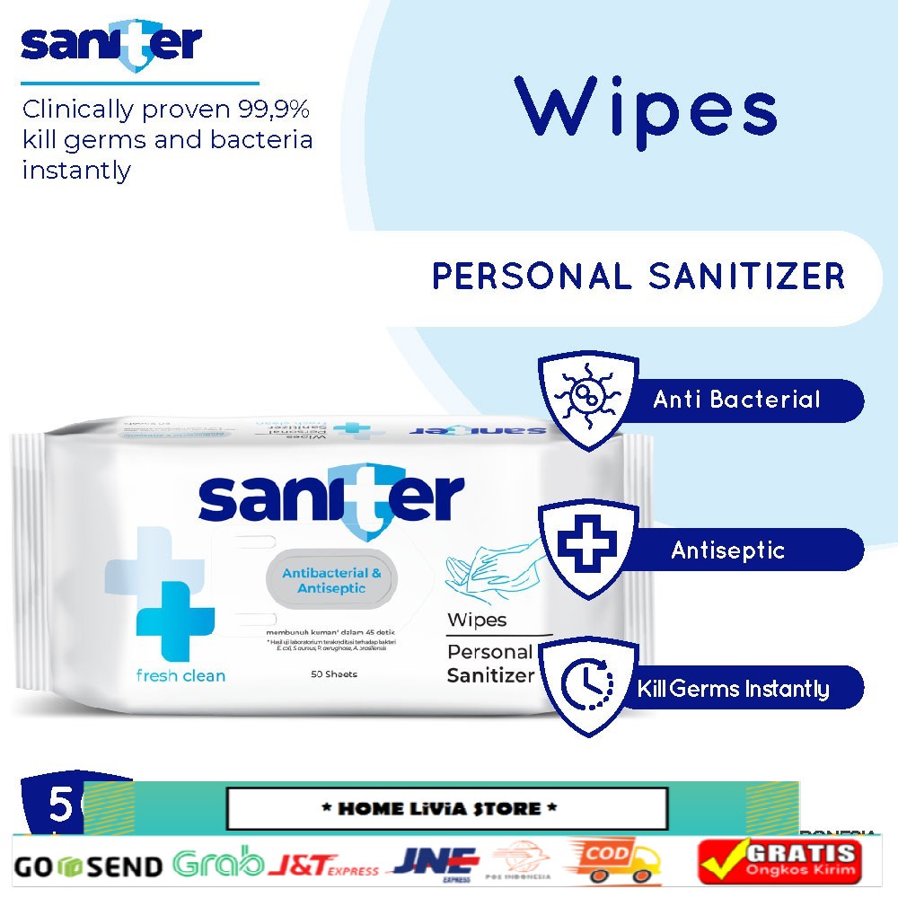 Saniter Personal Wipes Sanitizer 50S