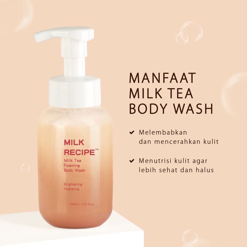 Milk Recipe Milk Tea Foaming Body Wash Sabun Mandi Mencerahkan BPOM