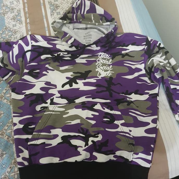 anti social social club purple camo hoodie