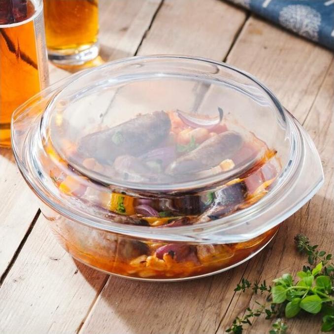 Ready oke] Casserole loyang mangkok mangkuk kaca microwave oven safe tahan panas