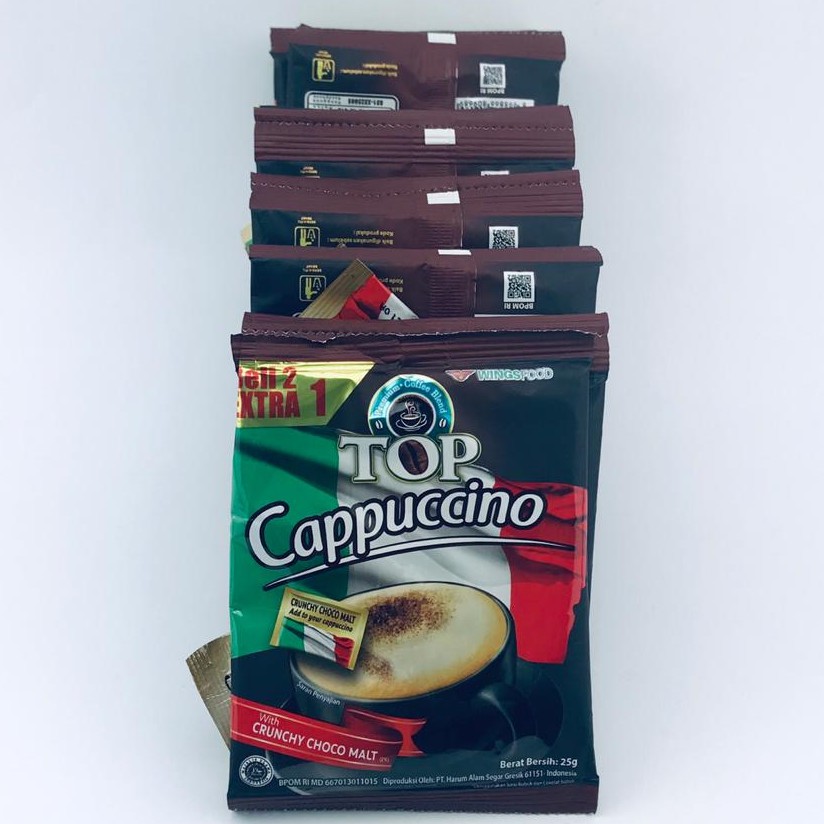 TOP/KOPI/CAPPUCCINO/CRUNCHY/CHOCO/MALT/1 RENCENG 10 PCS FREE 5 / 25g