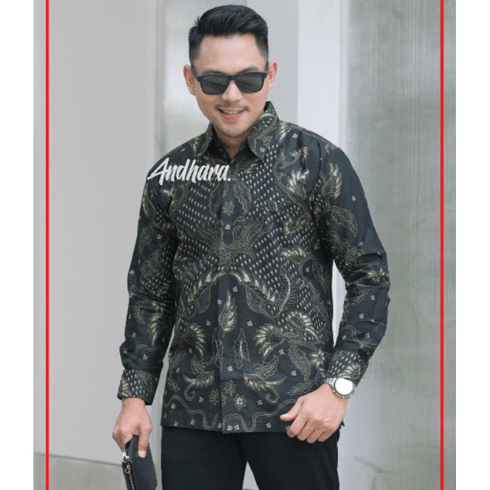 Baju Batik Pria Lengan Panjang Modern / Kemeja Batik Pria Lengan Panjang PARI1