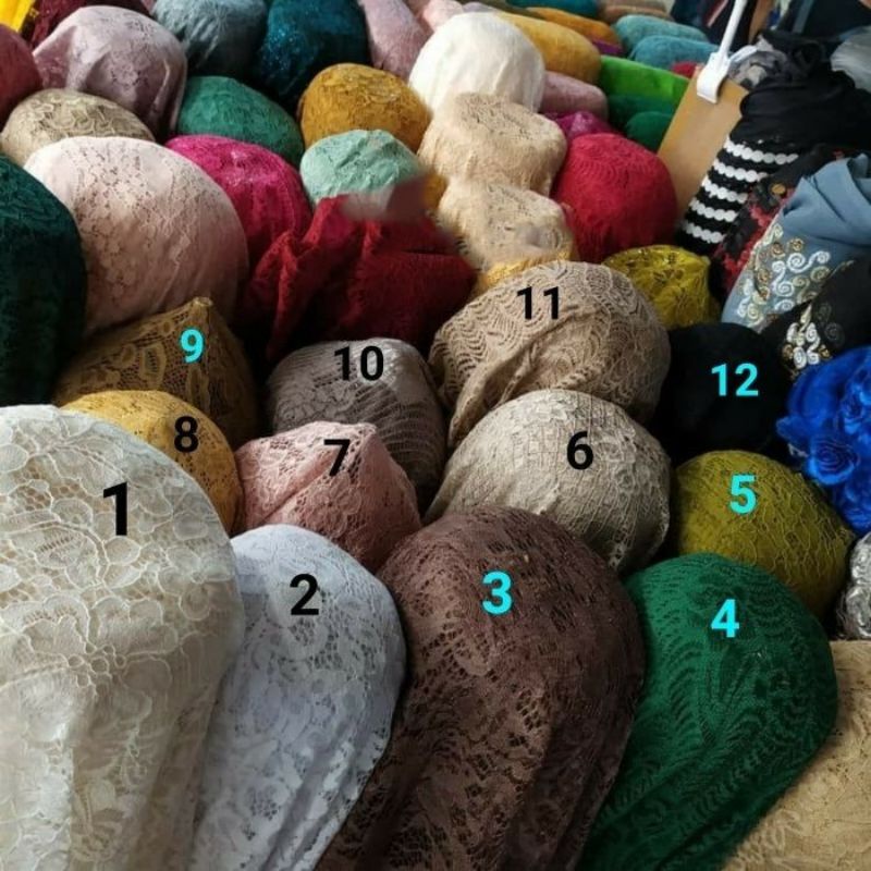 Promo 12.12 Sale Kain brukat meteran. brokat jepang. kain kebaya bridesmaid