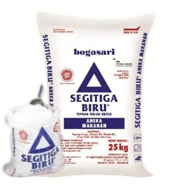 

Tepung Terigu Segitiga Biru Repack 1KG Terigu Protein Sedang 1KG