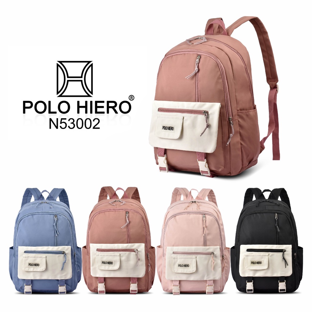 (RF) Tas Ransel Polo Hiero N53002 Ransel Sekolah Wanita Backpack Casual Tas Punggung Fashion