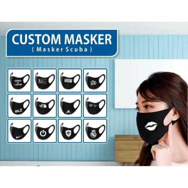 Masker Kain Scuba Custom Logo / masker kain custom / masker logo / masker