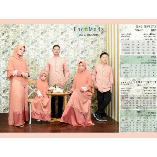 BAJU ANAK/BAJU LEBARAN ANAK, ENDOMODA ESA 01 TERACOTA GAMIS ANAK  & KOKO ANAK