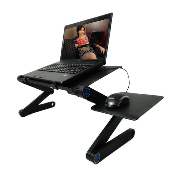 Meja Laptop With Cooler Big Fan Mousepad/Meja Laptop+Kipas Portable Lipat Fleksibel Alumunium Murah