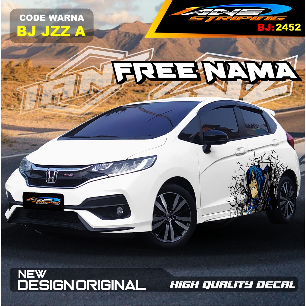 STICKER DECAL MOBIL HONDA JAZZ / VARIASI STICKER MOBIL BODY SAMPING BRIO AGYA AYLA / DECAL STIKER MOBIL ALL TYPE / STIKER MOBIL