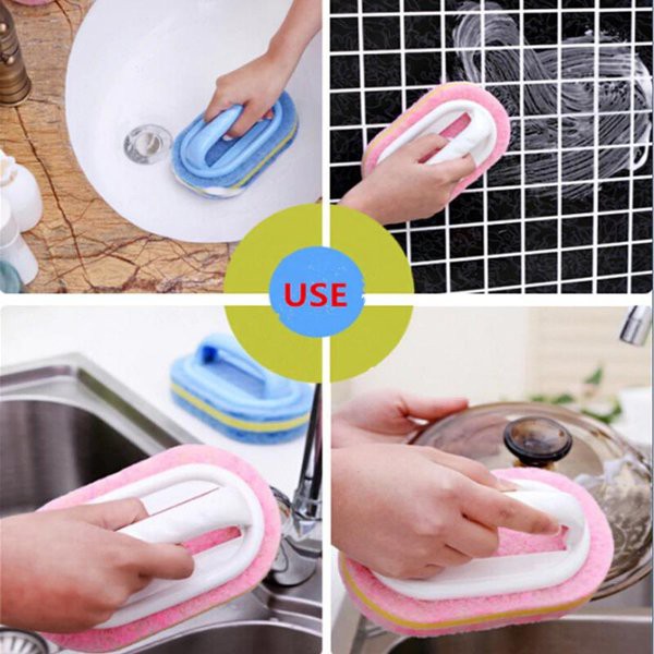 Sikat Pembersih Kamar Mandi WC Dapur Sponge Cleaning Brush - SW024 - Blue