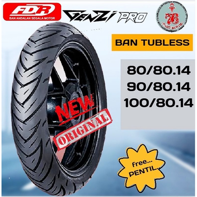 BAN TUBELESS FDR GENZI/GENZI PRO (80/80.14 90/80.14 100/80.14) FREE PENTIL