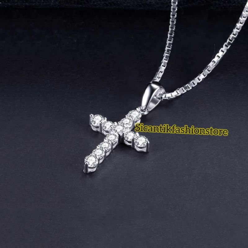 Kalung Salib Kalung Titanium liontin Salib Terlaris Anti Karat Tidak Luntur Liontin Salib Silver