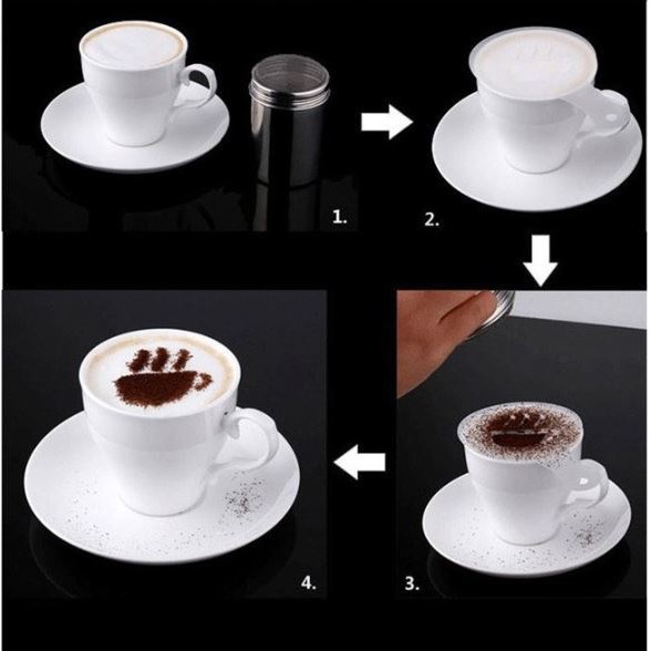 (NCS) Cetakan kopi 16 in 1 set coffee printing cappuccino latte art mold model barista cafe