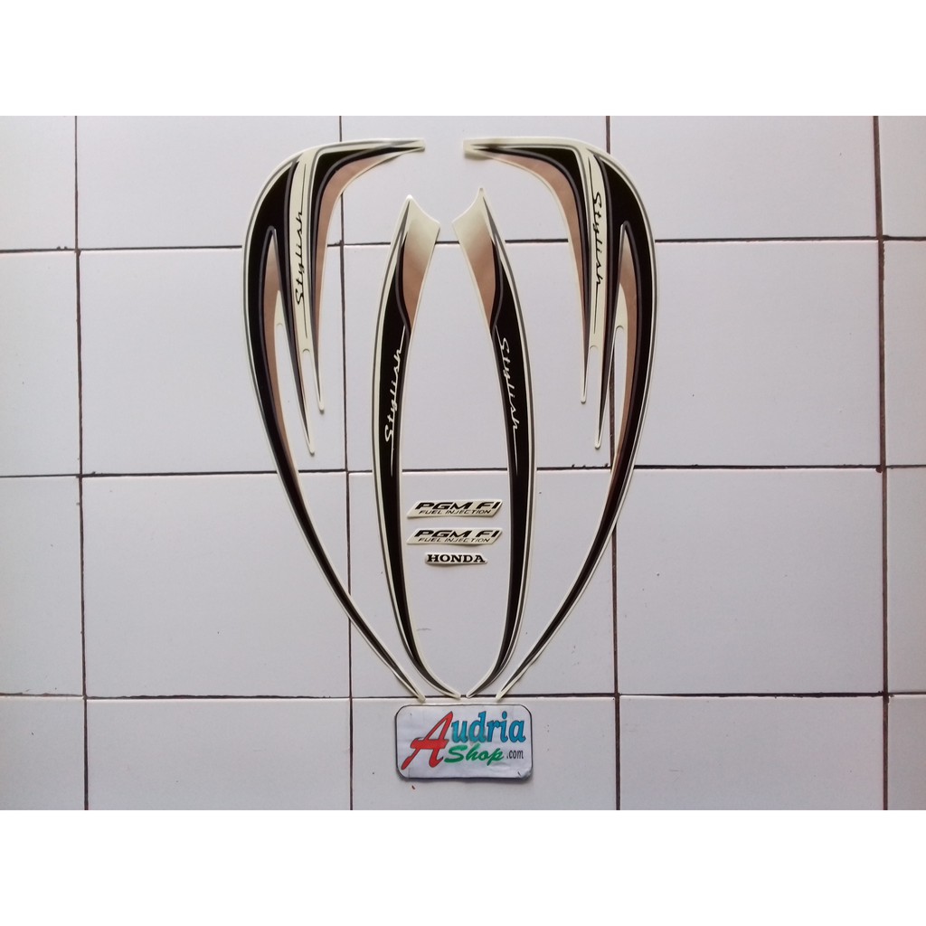 Stiker Striping Motor Honda Scoopy Stylish 2015 Cream