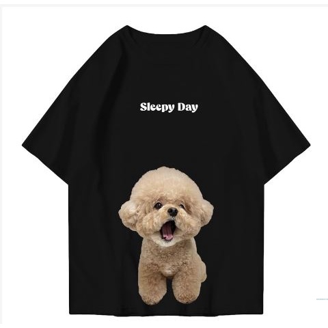 Oversized Sleepy Poodle Tshirt / Kaos Streetwear Unisex Tee