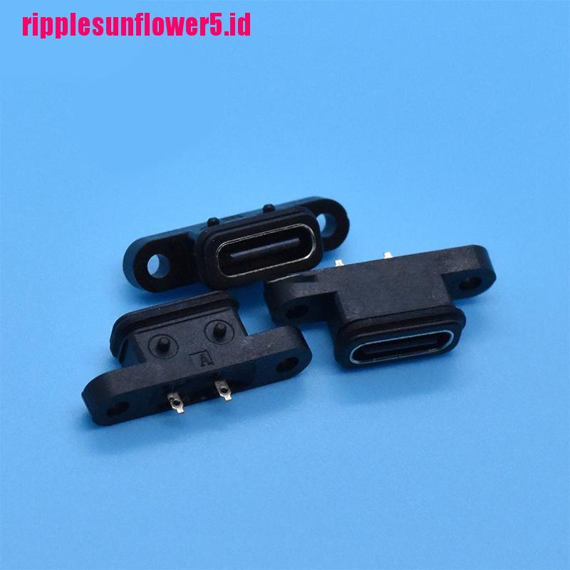 2pcs Soket Port USB Tipe C 2 Pin Female Tahan Air