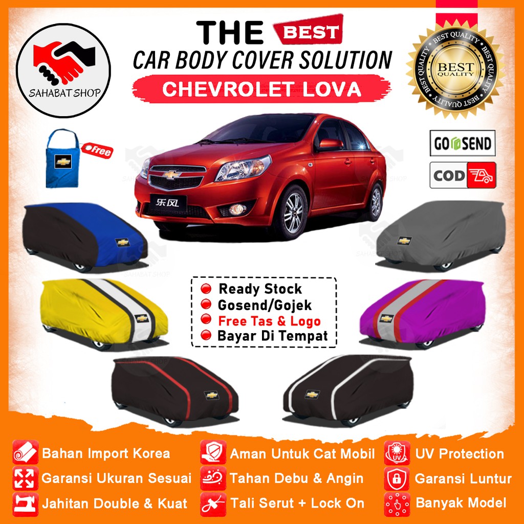 Sahabat Body Cover Mobil Lova / Sarung Penutup Chevrolet Lova Outdoor / Selimut Tutup Mantel Jas Pelindung Mantol Kerudung Terpal Kelambu Pembungkus Kerodong Mobil Sedan Lova Taxi Waterproof Anti Air Model Orange