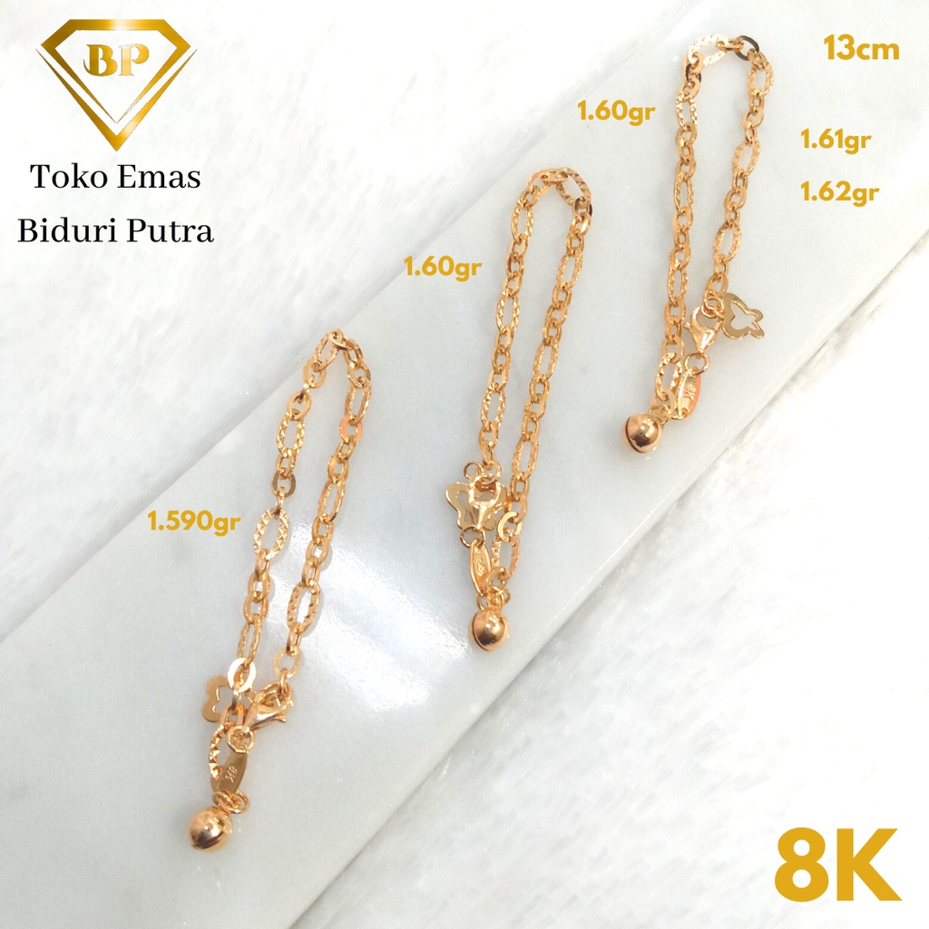 Gelang Bayi Emas Asli Kadar 8K/375 Toko emas biduri putra