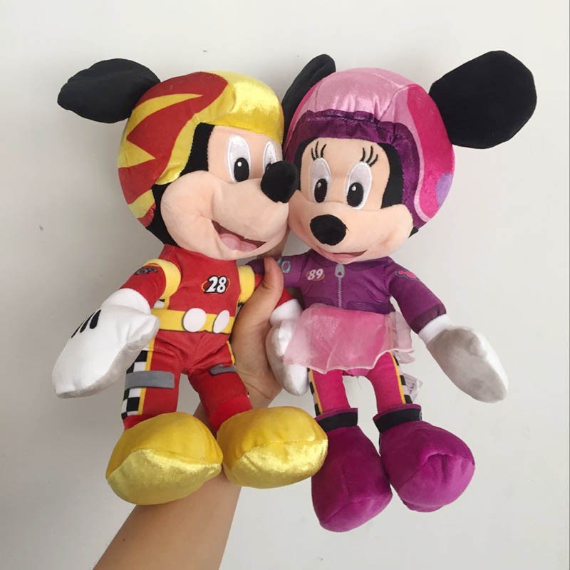 Boneka Anak 1 piezas Original Mickey Racer juguetes de Mickey y Roadster corredores Mickey Minnie