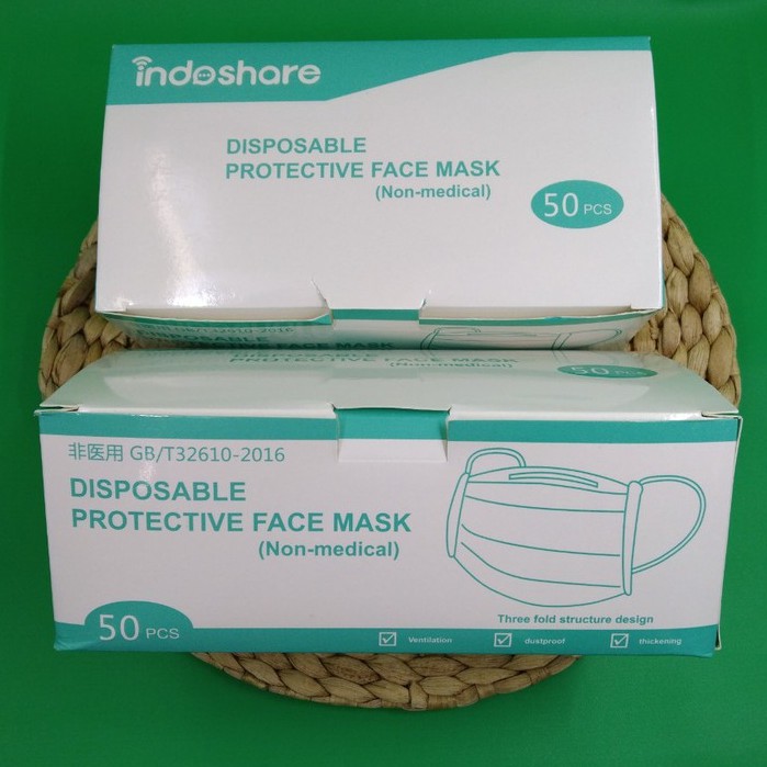 Masker Hijab / Non Hijab / Masker Medis 3 Ply / DISPOSABLE FACE MASK / Masker headloop / earloop