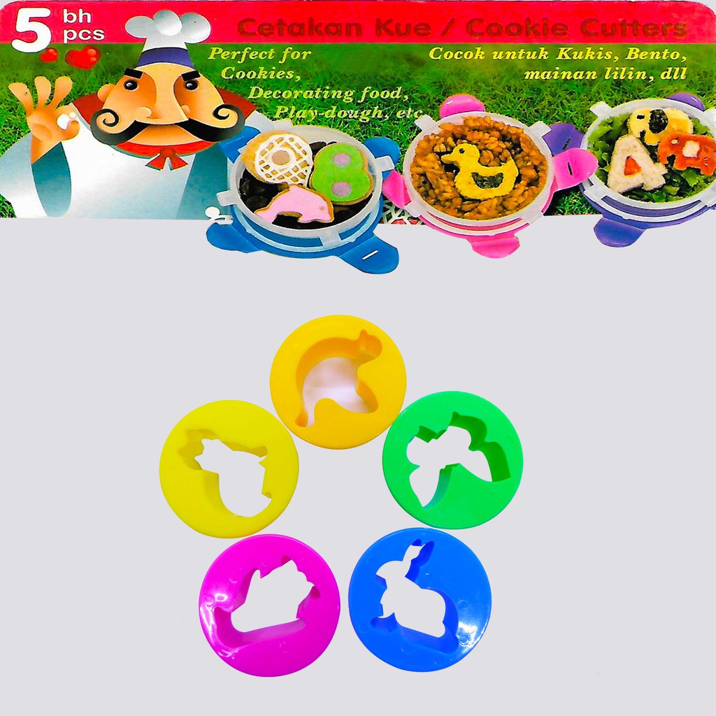 Cookies Cutter Bentuk Hewan - 5 pcs / Cetakan Kue Bentuk Hewan / Cetakan Cookies Bentuk Hewan