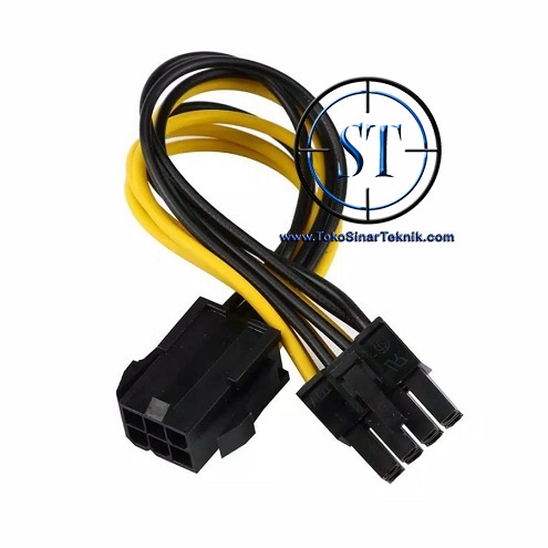 Kabel Power Adapter VGA PCIE 6 Pin to 8 pin PCI-E  PCI-Express Power Cable 20cm Extender Card 6 pin Female to 8 Pin Male