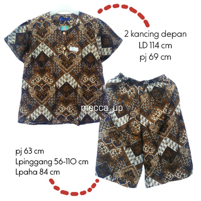 Kencana Ungu LABEL BIRU ORI Sogan Setelan Babydoll / Babydoll Batik / Piyama Kencana Ungu