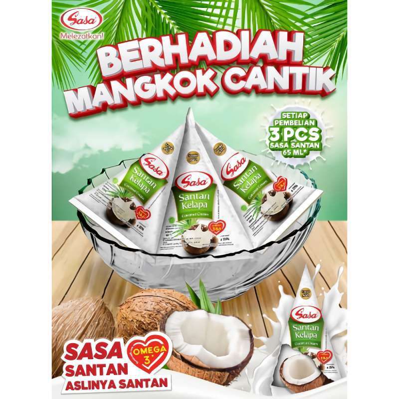 

SASA SANTAN KELAPA 65 ML 1 DUS ISI 36 PCS FREE 12 MANGKOK