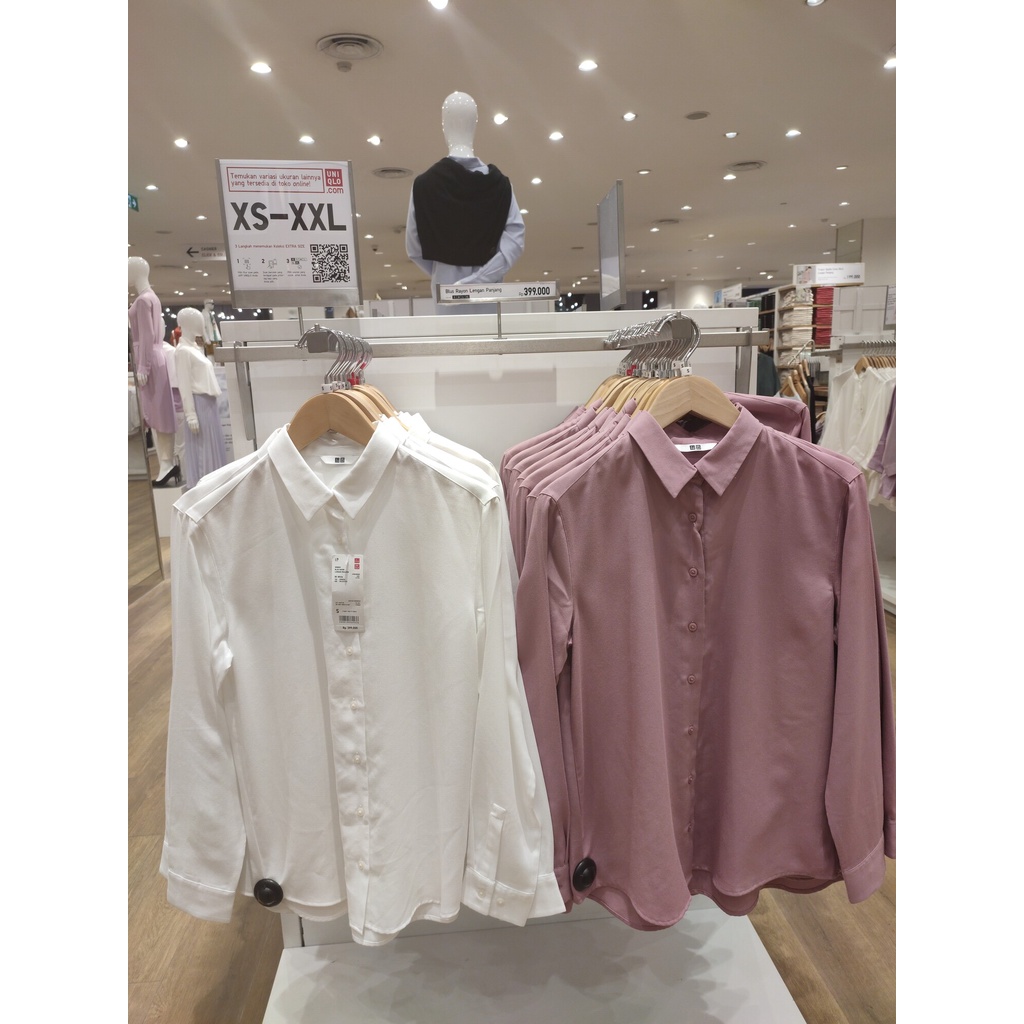 UNIQLO - WOMEN Blus Rayon Lengan Panjang