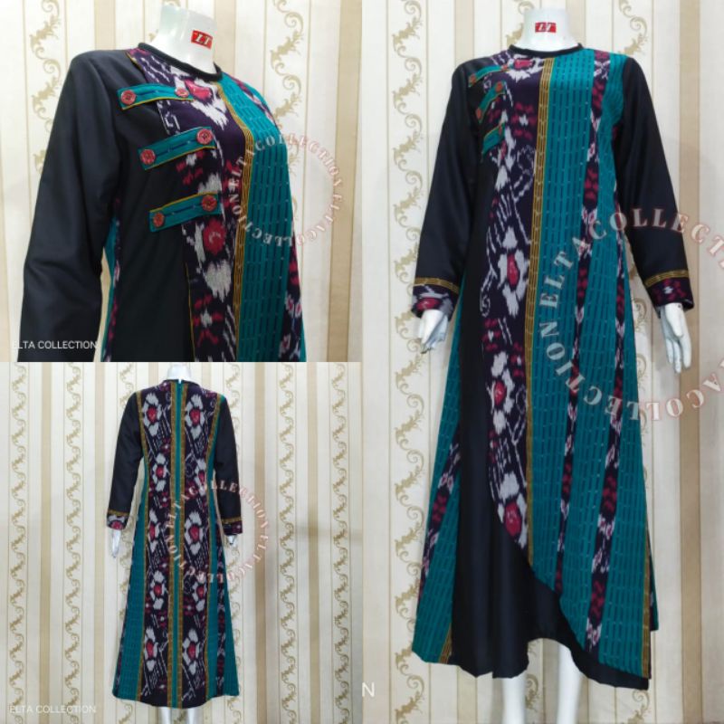 Gamis Tenun Elegant / Gamis Tenun Terkini / Gamis Tenun Ikat Atbm