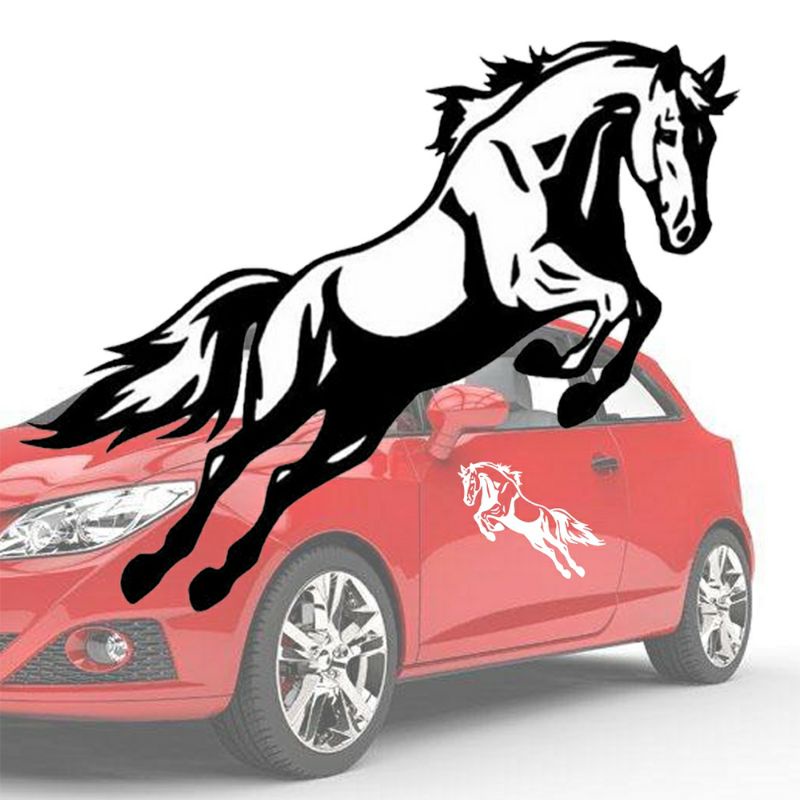 Cutting Sticker Stiker Mobil Gambar Kuda Stiker Kaca Body Bumper Bemper Mobil Ukuran 19x15 cm