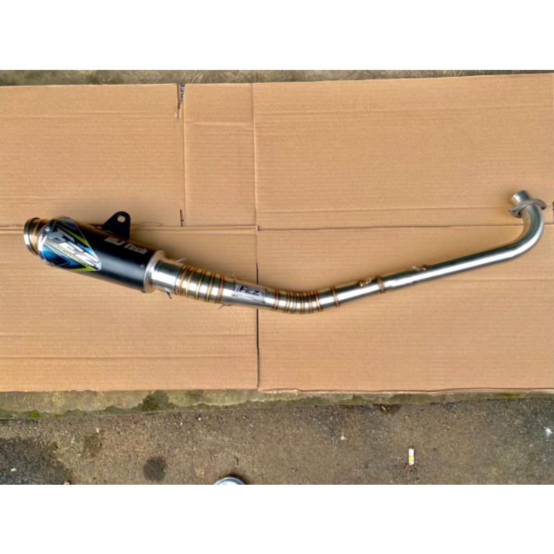 KNALPOT FEZ EXHAUST ORIGINAL TIPE KOMPETISI SUPRA 125 (MODEL ROAD RACE/UNDERBONE) BLACK COATING