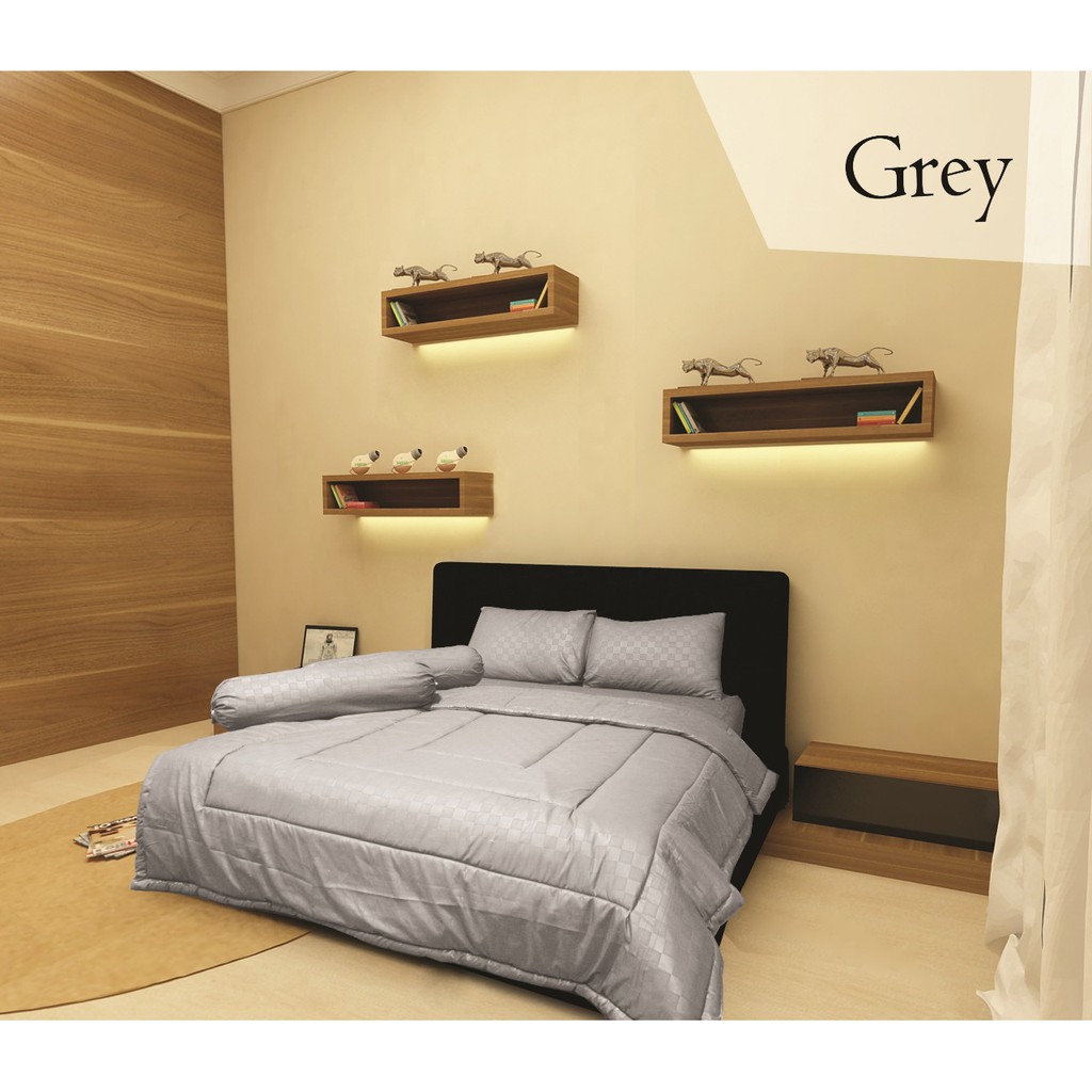 Sprei set King Size uk 180 x 200 cm Polos 4 bantal / 2 guling variasi warna A Seprai Seprei