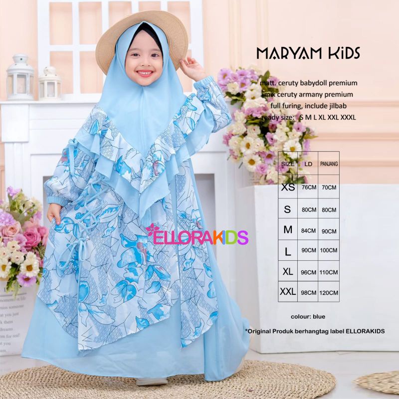 Maryam Kids gamis set ceruty by Ellora kids